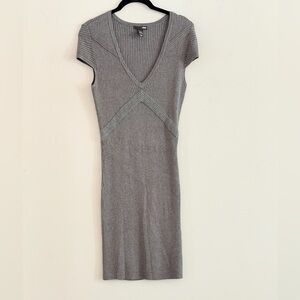 H&M Gray Sleeveless Ribbed Knit Mini Dress Size M